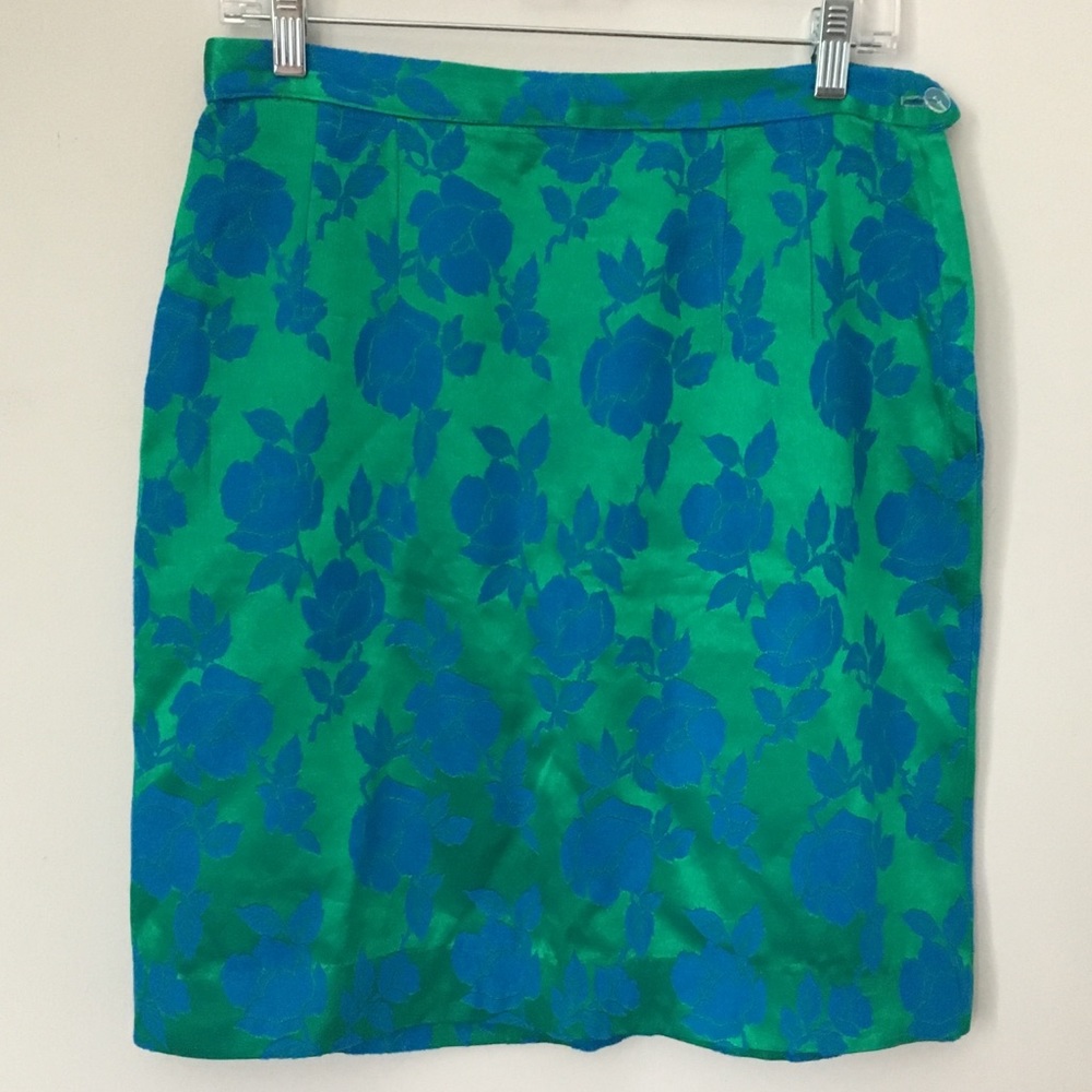 Vintage 50s pinup floral wiggle skirt handmade